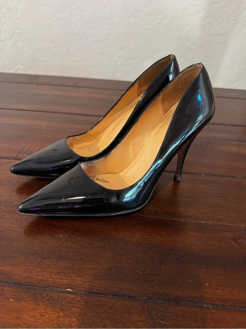 Kate Spade Made in Italy Black Patent Leather Pointed-Toe High Heels Size 9